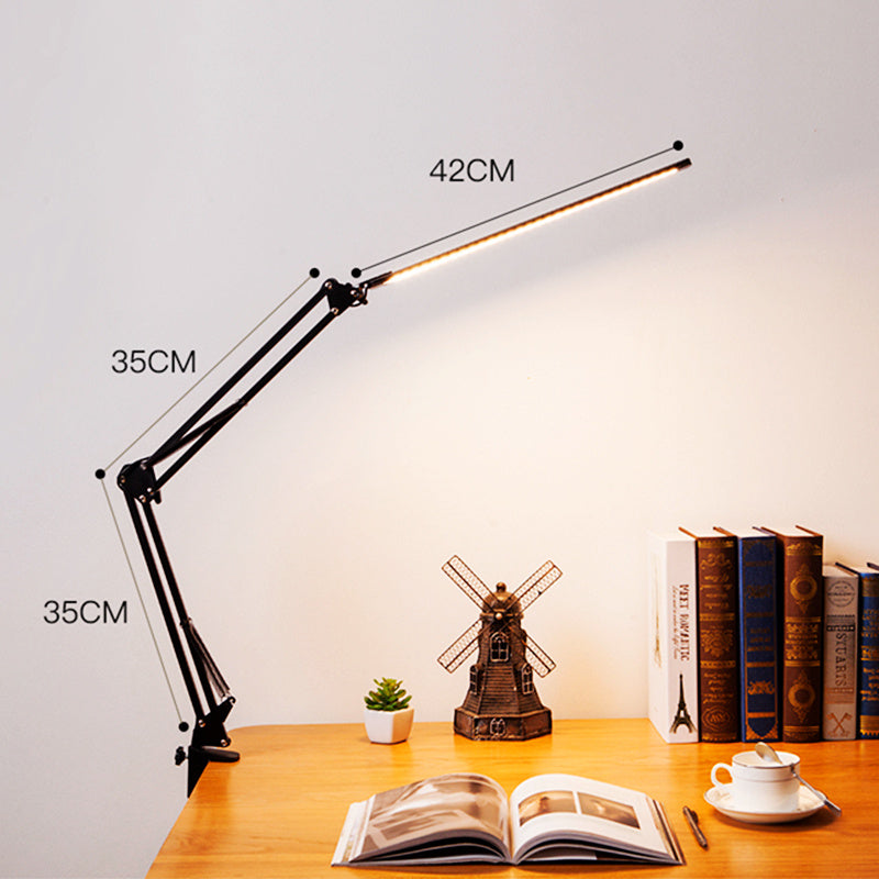 Long arm folding rotating clip desk lamp | USB touch dimming model