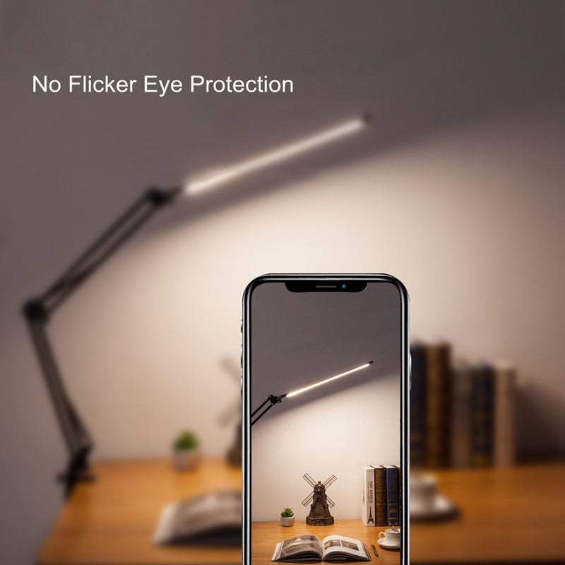 Long arm folding rotating clip desk lamp | USB touch dimming model
